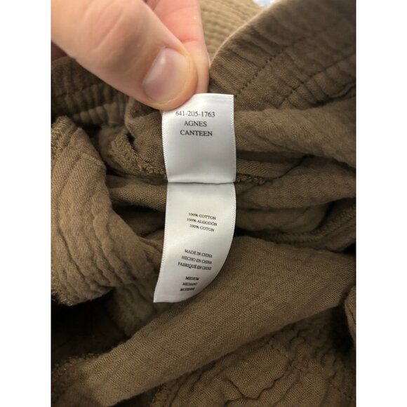 Rails Agnes Pull-on Pant Women's M Canteen 100% Cotton Gauze Wide Leg Raw Hem - Picture 12 of 13